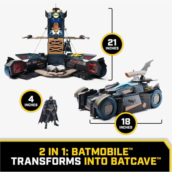 NEW DC Comics Batman Ultimate Transforming Batmobile Playset Toy Figure Glider L - Picture 10 of 16